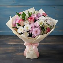 Букет цветов из:  Хризантемы, Альстромерии и Розы в Шипуново