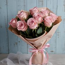 9 розовых роз в Шипуново Букет цветов из:  Розы в Шипуново