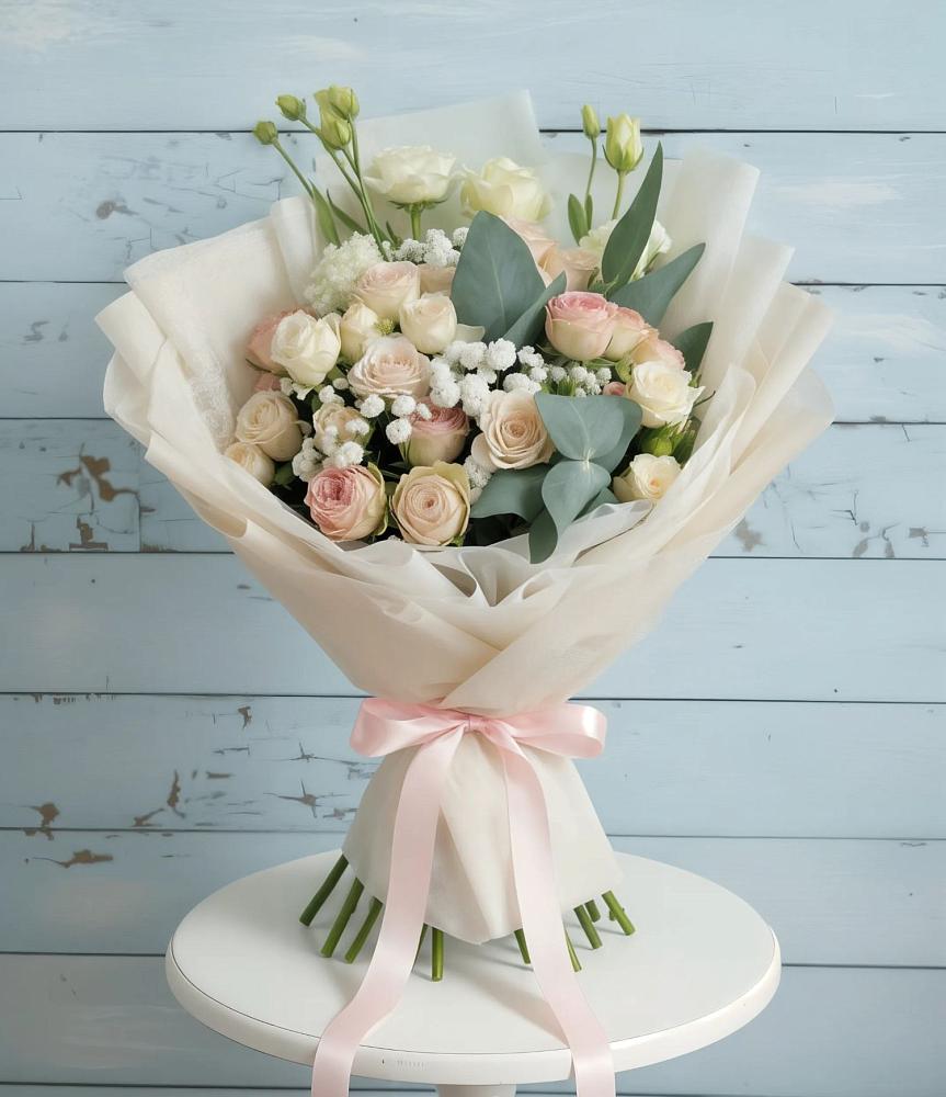 Букет цветов из: Розы и Лизиантусы в Шипуново